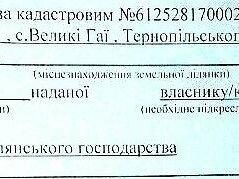 Продажа земельного участка под жилую застройку в селе Великие Гаи, Тернопольской области, Галицька, площадь 30 соток