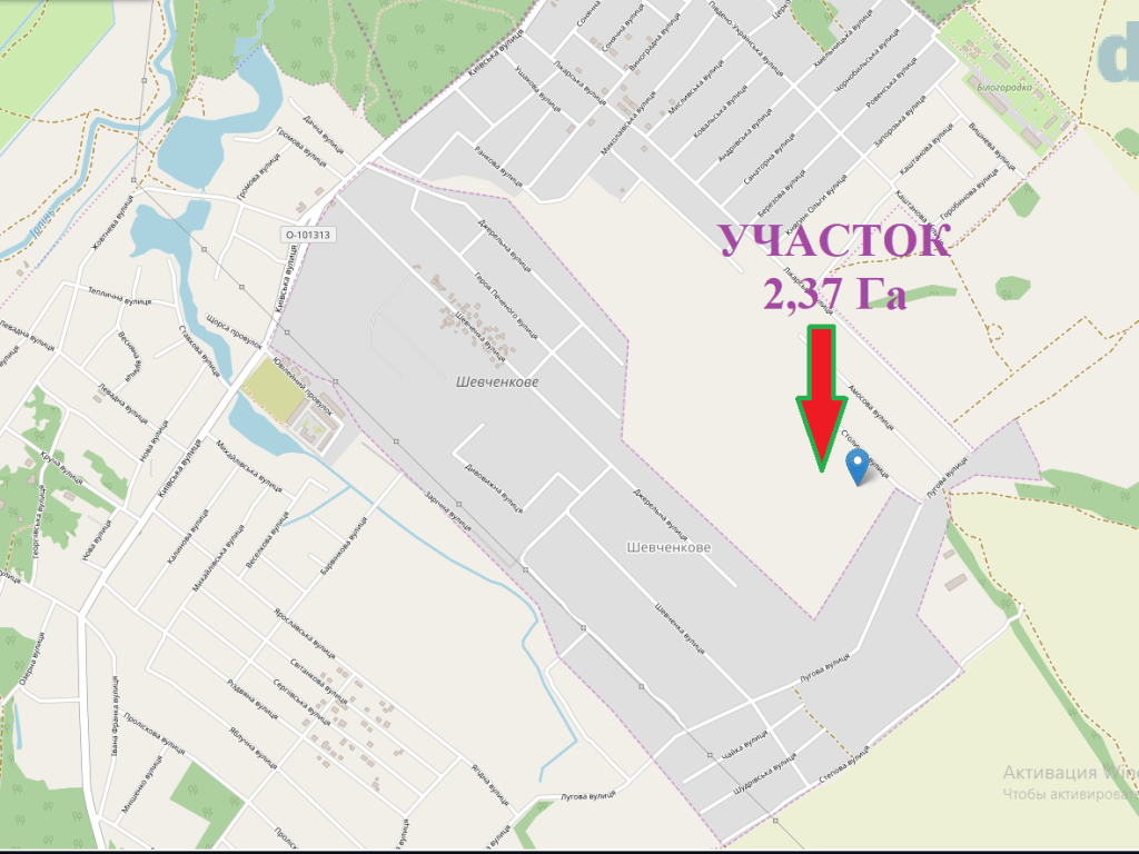 Белогородка Продам участок 2,37Га под коттеджный городок